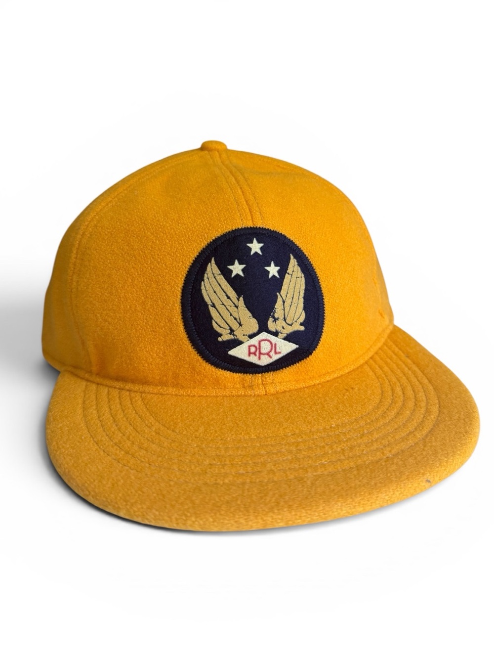 RRL Ralph Lauren Wool Blend Leather Strap Cap Hat Gold One Size OS NWT Heritage - Picture 9 of 17